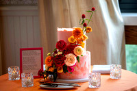 flowers, tables, cake-Oh MY!